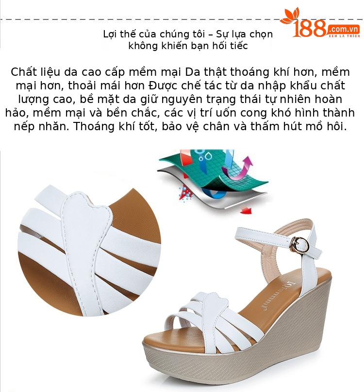 Dép nữ đế xuồng mùa hè 2025, đế dày platform, mũi hở, gót 9 cm — Màu đen, Xanh táo, Màu trắng, Màu đỏ chi tiết 10