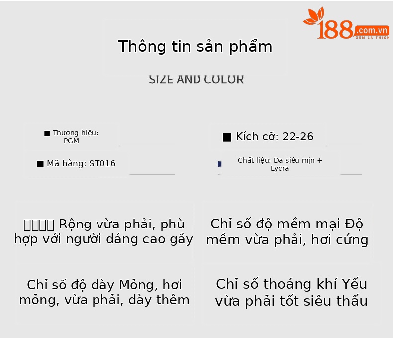 Găng tay golf nam PGM chống trượt, chịu mài mòn, đơn tay — Bên phải Trắng xanh lam chi tiết 7
