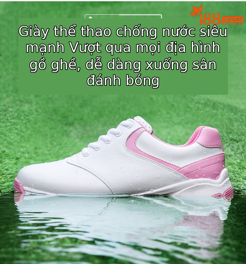 Giày chơi gôn PGM nữ chống nước, thoáng khí, đinh chống trượt — Màu hồng B, Xanh huỳnh quang, Màu hồng A chi tiết 8