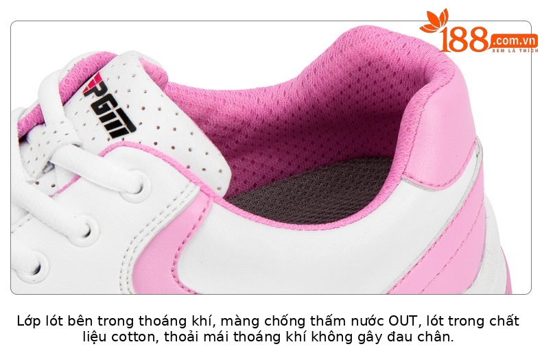 Giày chơi gôn PGM nữ chống nước, thoáng khí, đinh chống trượt — Màu hồng B, Xanh huỳnh quang, Màu hồng A chi tiết 19