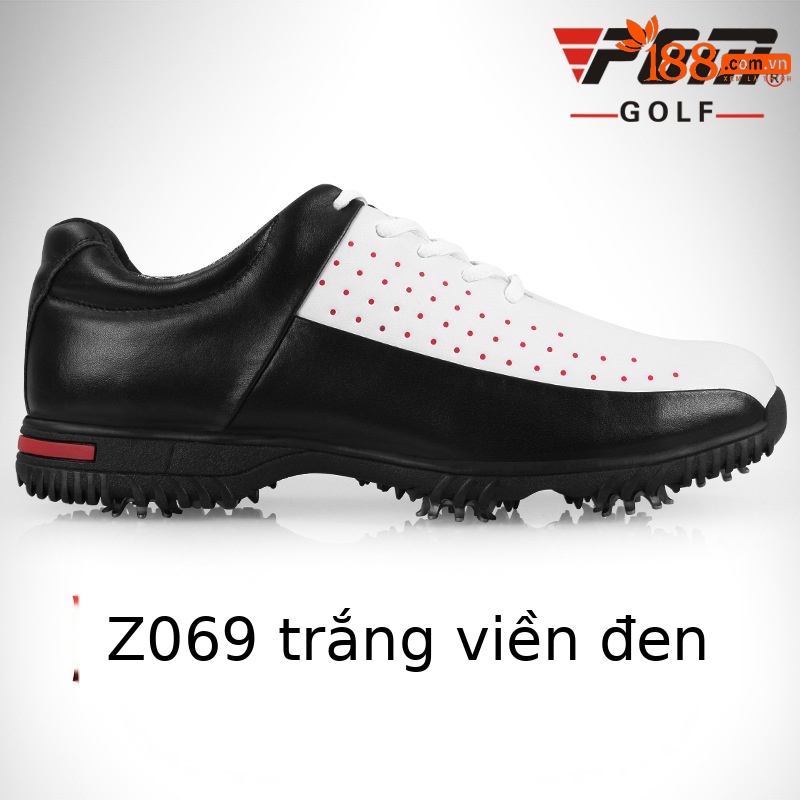 Giày golf PGM chống nước thoáng khí nam — Viền Đen, Màu trắng