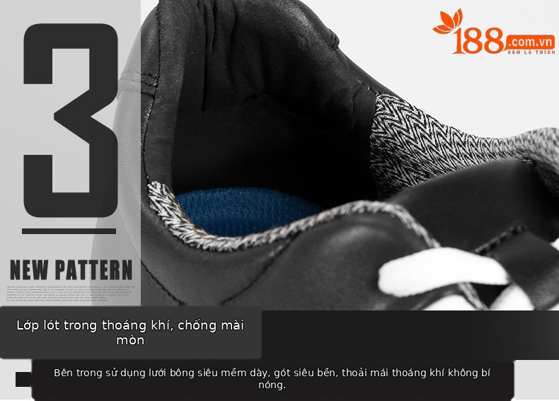 Giày golf PGM chống nước thoáng khí nam — Viền Đen, Màu trắng chi tiết 12