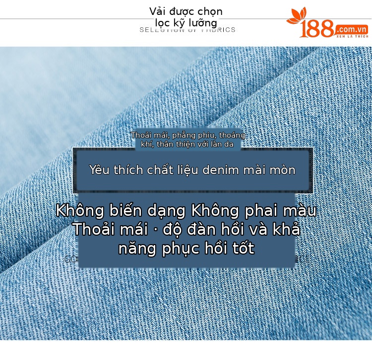 Quần jean nữ ống rộng cạp cao co giãn dáng suông — Màu trắng chi tiết 11