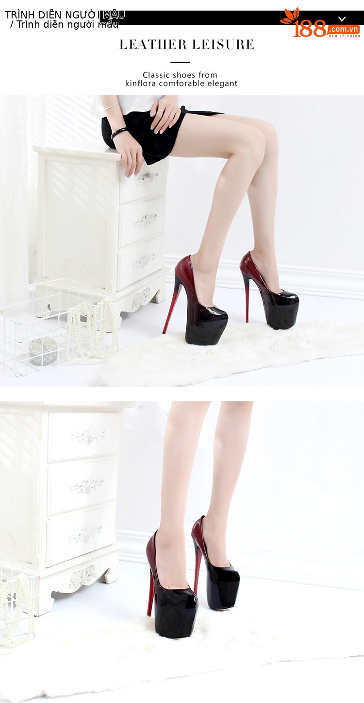 Giày cao gót nữ mũi nhọn gót siêu nhỏ 19 cm Hengtiangao — Màu đen chi tiết 7