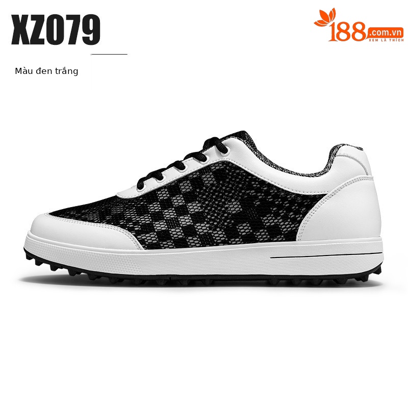 Giày golf nam lưới thoáng khí mùa hè PGM XZ079 — Đen trắng, Màu xám đậm, Màu xám nhạt