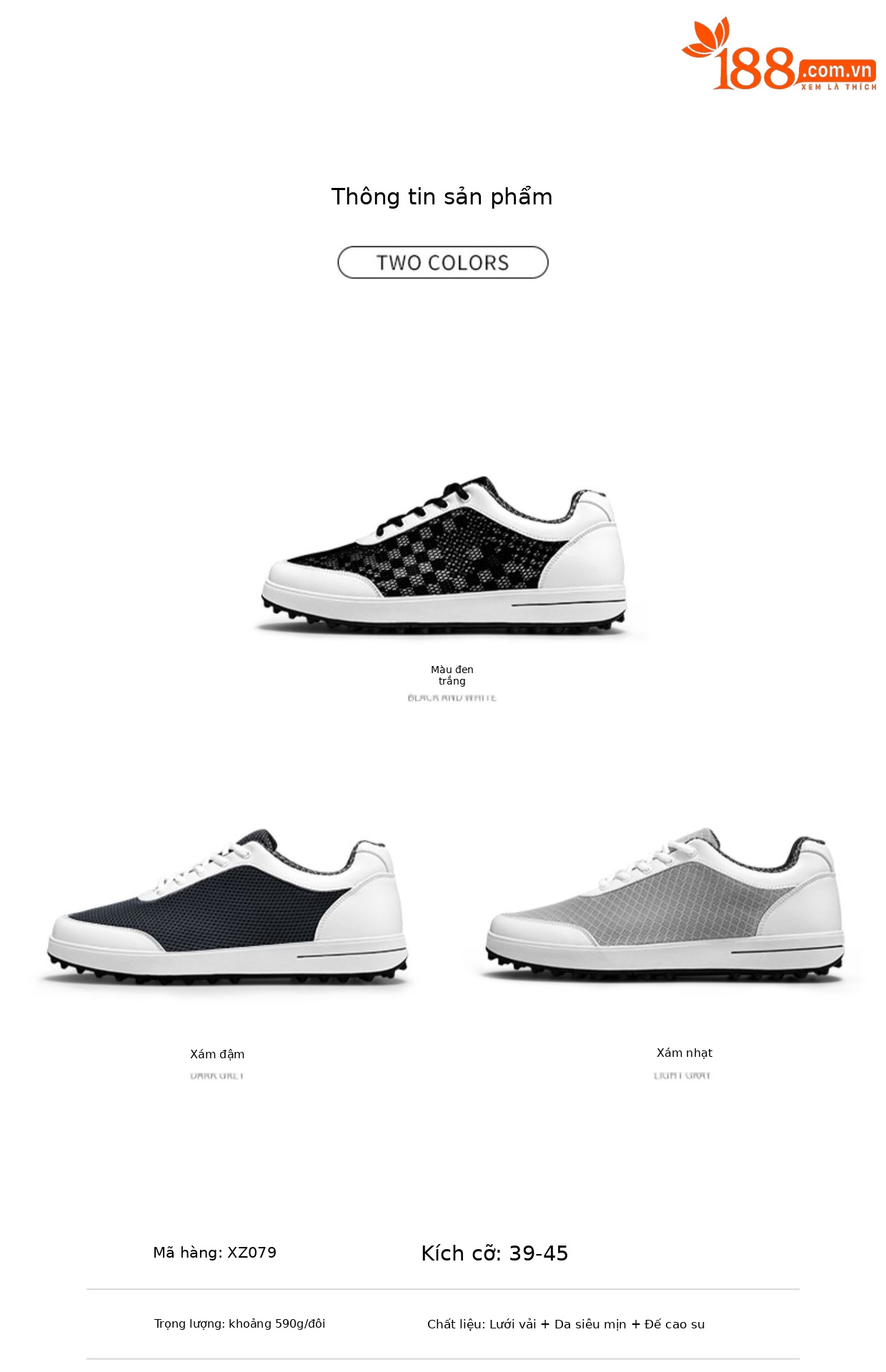 Giày golf nam lưới thoáng khí mùa hè PGM XZ079 — Đen trắng, Màu xám đậm, Màu xám nhạt chi tiết 7