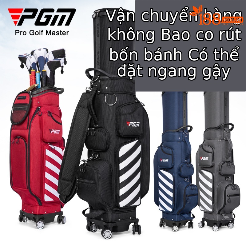 Túi golf PGM kéo bánh xe đa năng dạng ống lồng, cao 130 cm, chất liệu nylon cao cấp — QB041-Đen (Phiên bản bốn bánh đa năng), QB041-Big Red (Phiên bản bốn bánh đa năng), QB041-Màu xanh đậm (Phiên bản bốn bánh đa năng), QB041-Xám đậm (Phiên bản bốn bánh đa năng)