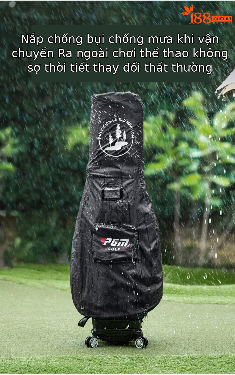 Túi golf PGM kéo bánh xe đa năng dạng ống lồng, cao 130 cm, chất liệu nylon cao cấp — QB041-Đen (Phiên bản bốn bánh đa năng), QB041-Big Red (Phiên bản bốn bánh đa năng), QB041-Màu xanh đậm (Phiên bản bốn bánh đa năng), QB041-Xám đậm (Phiên bản bốn bánh đa năng) chi tiết 5