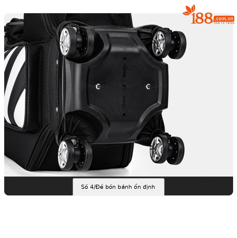 Túi golf PGM kéo bánh xe đa năng dạng ống lồng, cao 130 cm, chất liệu nylon cao cấp — QB041-Đen (Phiên bản bốn bánh đa năng), QB041-Big Red (Phiên bản bốn bánh đa năng), QB041-Màu xanh đậm (Phiên bản bốn bánh đa năng), QB041-Xám đậm (Phiên bản bốn bánh đa năng) chi tiết 15