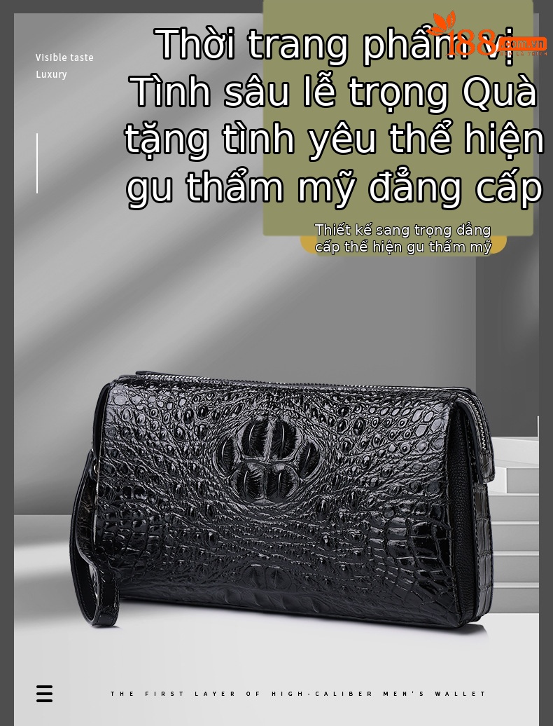 Túi clutch nam chống trộm khóa mật mã dung tích lớn phong cách công sở chi tiết 1