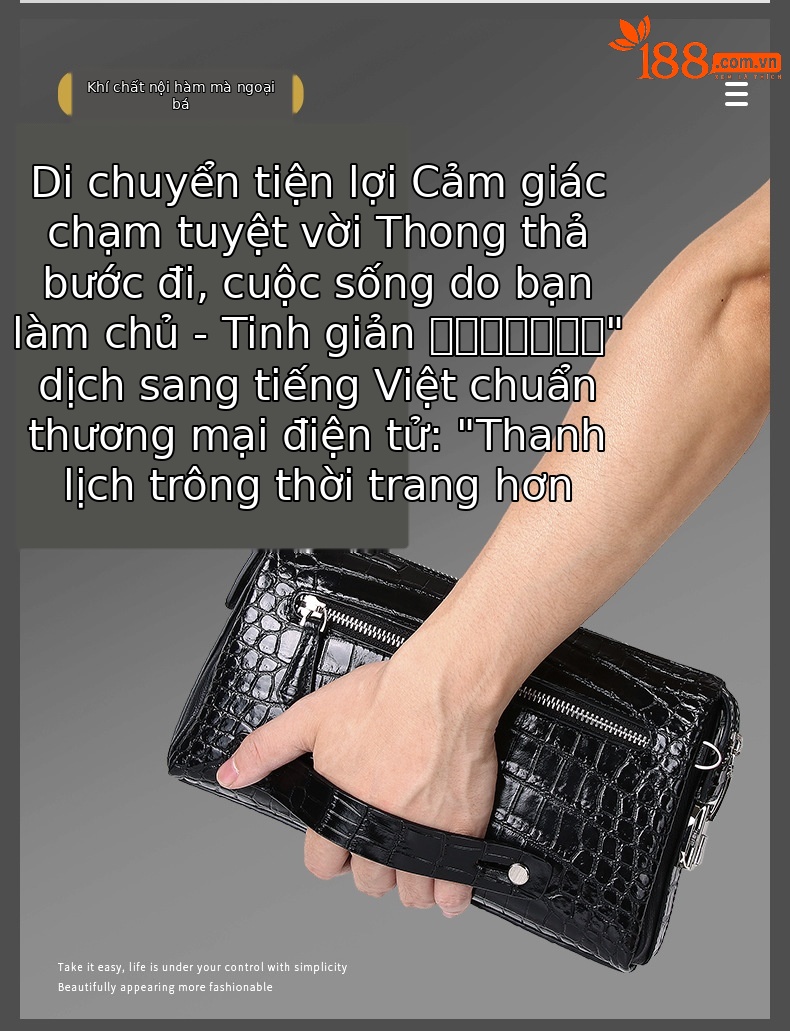 Túi clutch nam chống trộm khóa mật mã dung tích lớn phong cách công sở chi tiết 2
