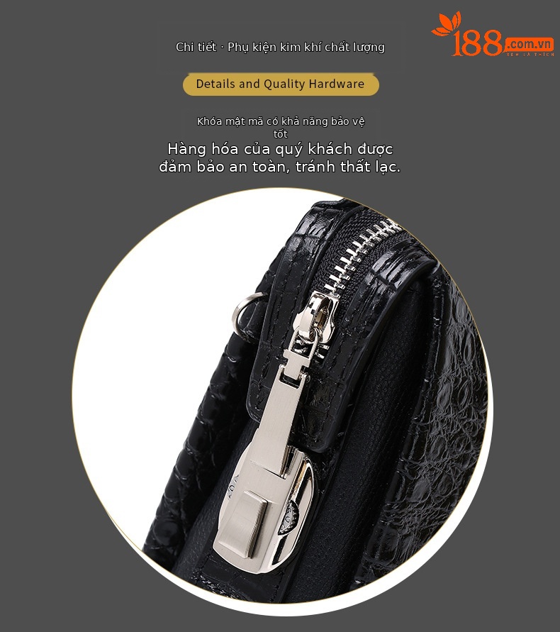 Túi clutch nam chống trộm khóa mật mã dung tích lớn phong cách công sở chi tiết 9
