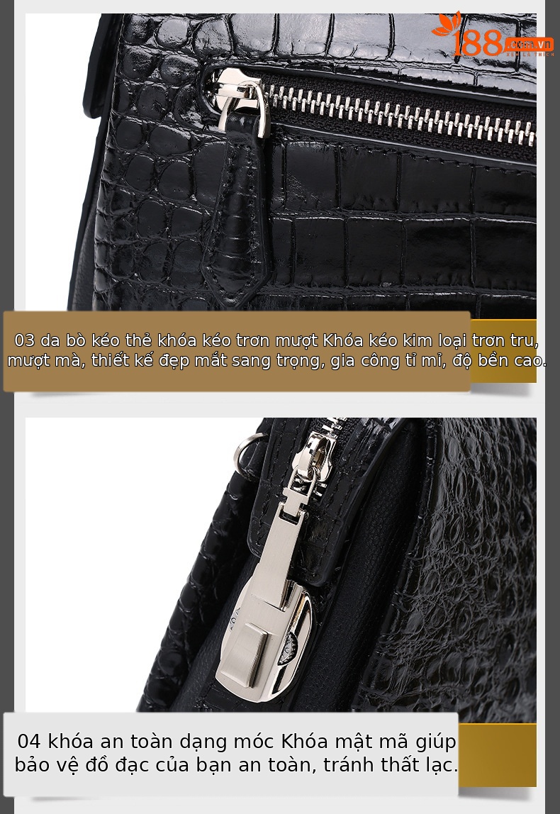 Túi clutch nam chống trộm khóa mật mã dung tích lớn phong cách công sở chi tiết 19