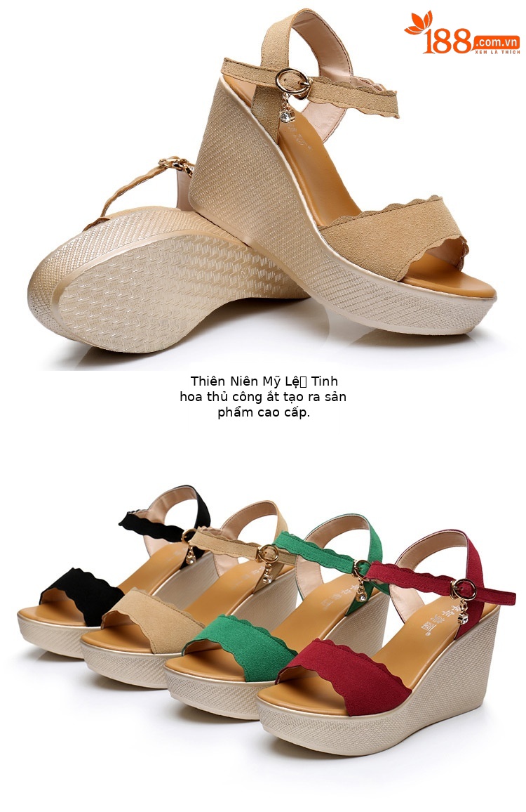 Sandal đế xuồng nữ mũi nhọn gót cao platform dày, mới hè 2025, size lớn — Màu đen, Màu xanh lá, Màu mơ, Màu đỏ chi tiết 10