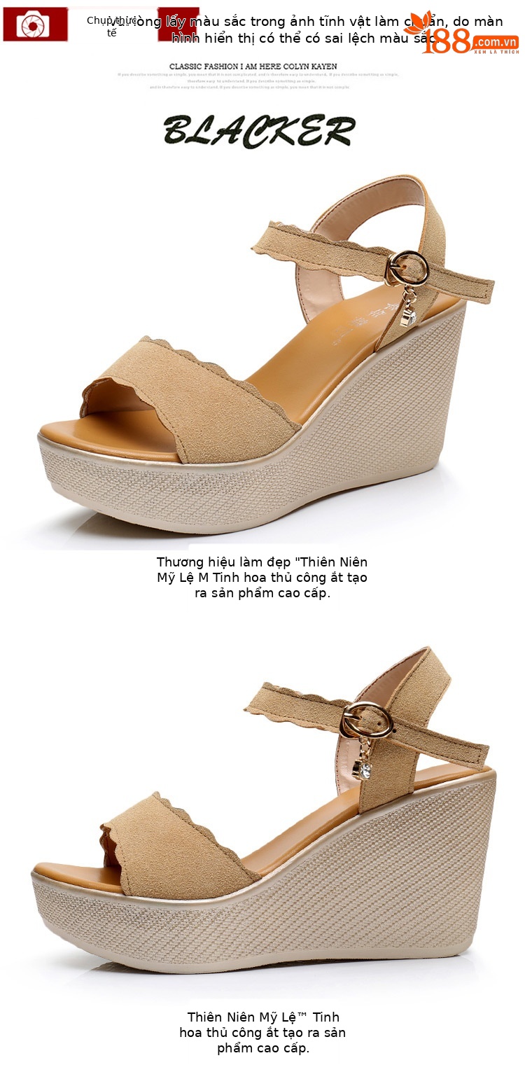 Sandal đế xuồng nữ mũi nhọn gót cao platform dày, mới hè 2025, size lớn — Màu đen, Màu xanh lá, Màu mơ, Màu đỏ chi tiết 9