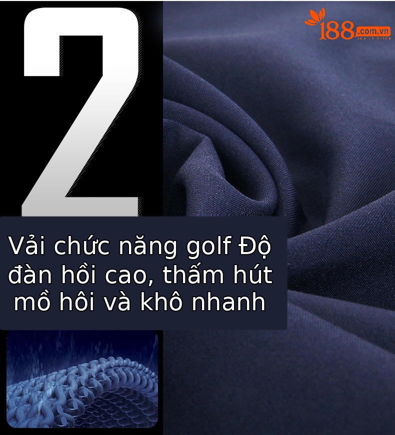 Quần short thể thao nam PGM chơi golf mùa hè thoáng khí — Màu xanh lam, Màu xanh navy, Màu trắng chi tiết 2