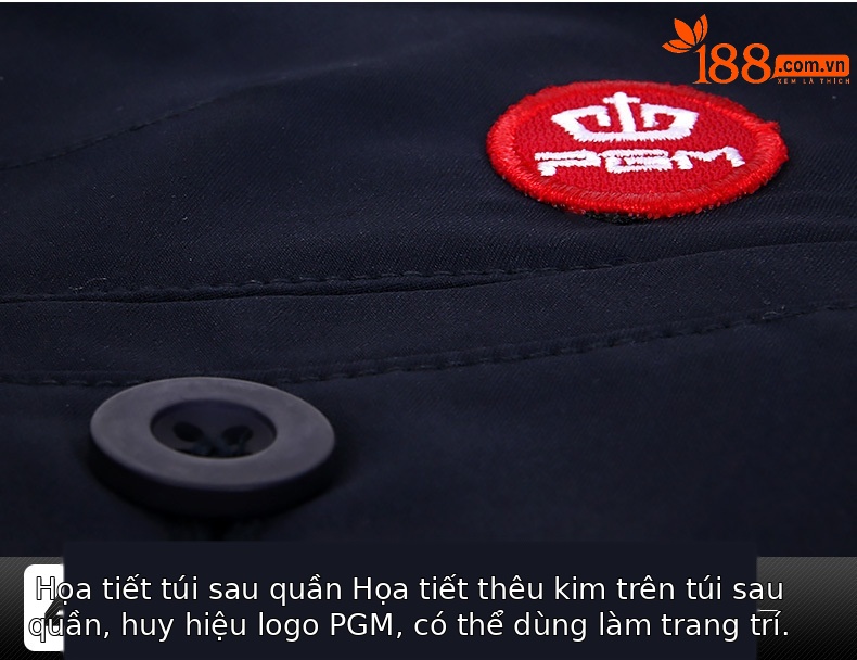 Quần short thể thao nam PGM chơi golf mùa hè thoáng khí — Màu xanh lam, Màu xanh navy, Màu trắng chi tiết 12