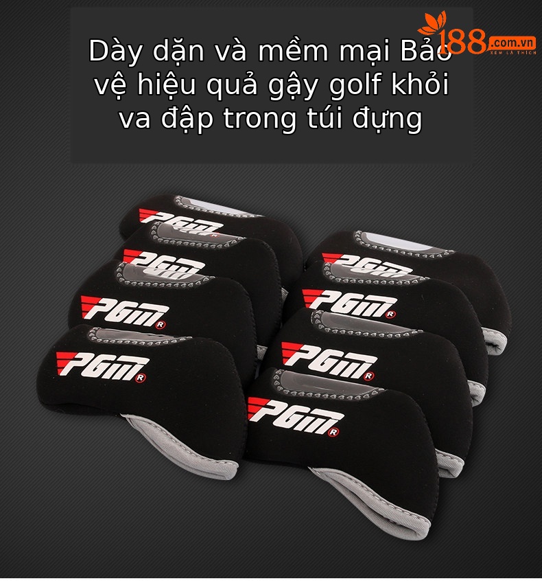 Bộ bọc đầu gậy golf PGM – Bọc gậy gỗ số 1, gậy sắt, gậy đẩy, phụ kiện chơi golf — Bọc Gậy đẩy trắng đỏ, Bộ bàn ủi GT004, Bọc thanh đẩy màu đen, Bọc thanh đẩy trắng tím chi tiết 6