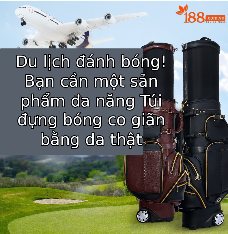Túi golf PGM có thể thu gọn đa năng, mặt da, ký gửi hàng không tiện lợi — QB043 màu nâu đen, QB043 toàn màu đen chi tiết 3