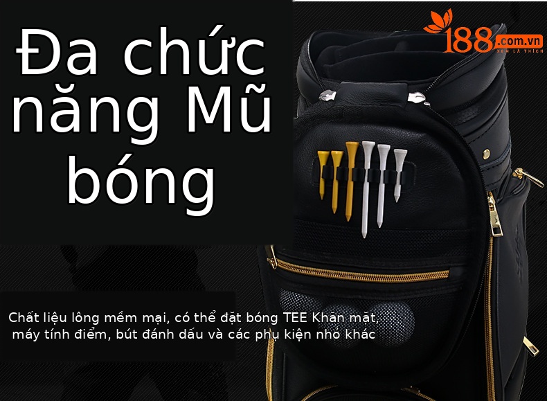 Túi golf PGM có thể thu gọn đa năng, mặt da, ký gửi hàng không tiện lợi — QB043 màu nâu đen, QB043 toàn màu đen chi tiết 4