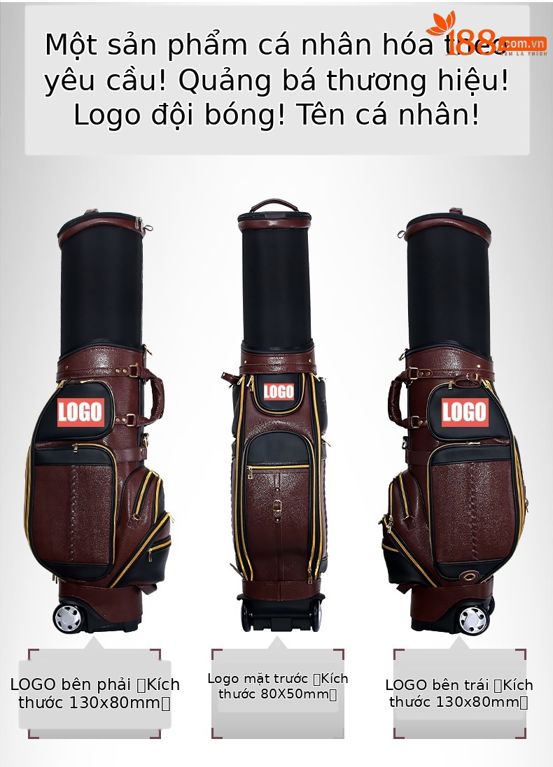 Túi golf PGM có thể thu gọn đa năng, mặt da, ký gửi hàng không tiện lợi — QB043 màu nâu đen, QB043 toàn màu đen chi tiết 8