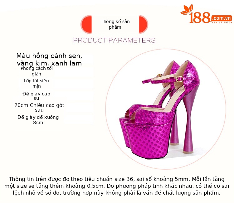 Sandal cao gót nữ hở mũi gót 19 cm đế dày phong cách T-stage — Màu vàng chi tiết 2