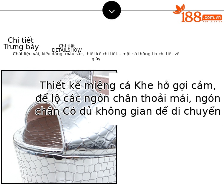 Sandal nữ hở mũi gót siêu cao 19 cm quai chữ T — Màu vàng chi tiết 3