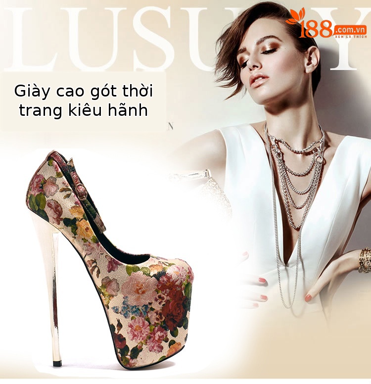 Giày cao gót nữ mũi nhọn cổ điển gót siêu cao 19 cm — Màu vàng chi tiết 1