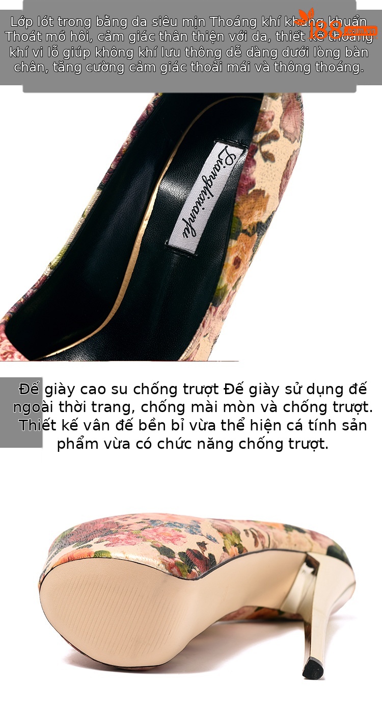 Giày cao gót nữ mũi nhọn cổ điển gót siêu cao 19 cm — Màu vàng chi tiết 2