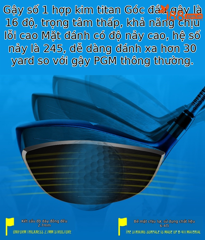 Gậy golf số 1 (driver) trẻ em PGM SEED S-1 hợp kim titan – dành cho người mới bắt đầu — Bé Trai Một Gỗ (135-150cm), Bé Trai Một Gỗ (150-165cm), Gỗ bé gái số 1 (135-150cm), Gỗ bé gái số 1 (150-165cm) chi tiết 3