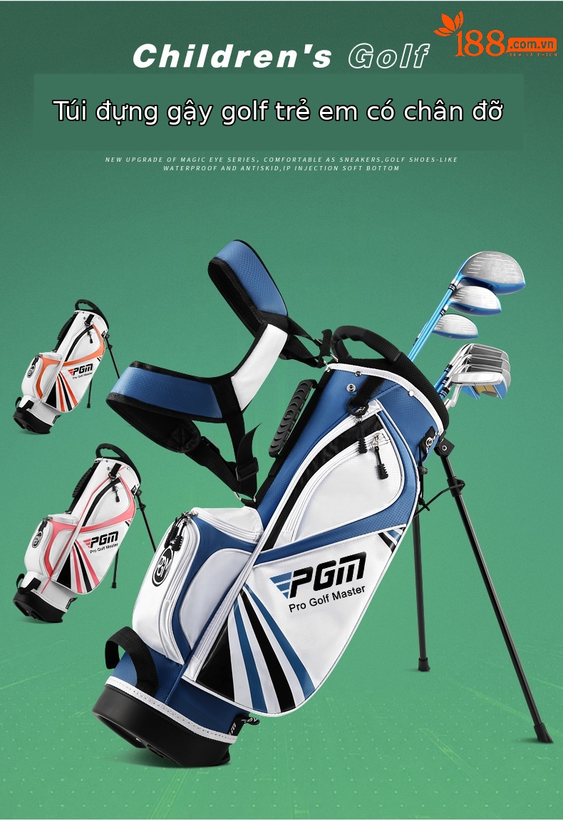 Túi đựng gậy golf trẻ em PGM có chân đế, chứa 13 gậy — [Lớn] Túi bóng trẻ em qb028-xanh Trắng, [Trung Bình] Túi bóng trẻ em qb028-xanh Trắng, [Nhỏ] Túi bóng trẻ em qb028-xanh Trắng, [Trung Bình] Túi bóng trẻ em qb028-màu cam trắng chi tiết 4