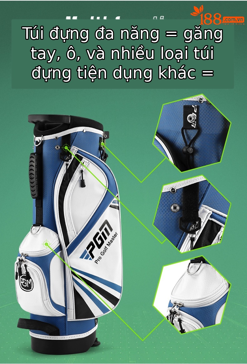 Túi đựng gậy golf trẻ em PGM có chân đế, chứa 13 gậy — [Lớn] Túi bóng trẻ em qb028-xanh Trắng, [Trung Bình] Túi bóng trẻ em qb028-xanh Trắng, [Nhỏ] Túi bóng trẻ em qb028-xanh Trắng, [Trung Bình] Túi bóng trẻ em qb028-màu cam trắng chi tiết 9