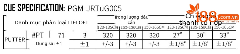 Gậy putt golf trẻ em PGM SEED series 33 inch, hợp kim kẽm, tay cầm cao su màu — Chàng trai putt (chiều cao: 120-135cm), Chàng trai putt (chiều cao: 135-150cm), Chàng trai putt (chiều cao: 150-165cm), Cô gái putt (chiều cao: 120-135cm) chi tiết 3