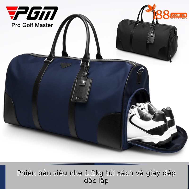 Túi đựng quần áo golf PGM Nylon cao cấp xách tay 51.5×27×26.5 cm — YWB024-màu xanh, YWB024-Màu đen