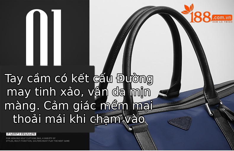 Túi đựng quần áo golf PGM Nylon cao cấp xách tay 51.5×27×26.5 cm — YWB024-màu xanh, YWB024-Màu đen chi tiết 14