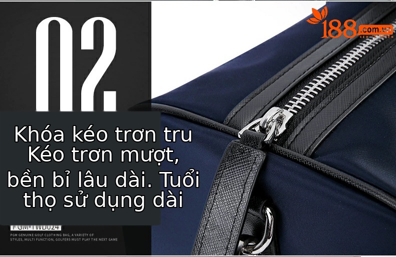 Túi đựng quần áo golf PGM Nylon cao cấp xách tay 51.5×27×26.5 cm — YWB024-màu xanh, YWB024-Màu đen chi tiết 15