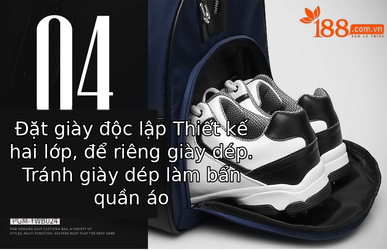 Túi đựng quần áo golf PGM Nylon cao cấp xách tay 51.5×27×26.5 cm — YWB024-màu xanh, YWB024-Màu đen chi tiết 17