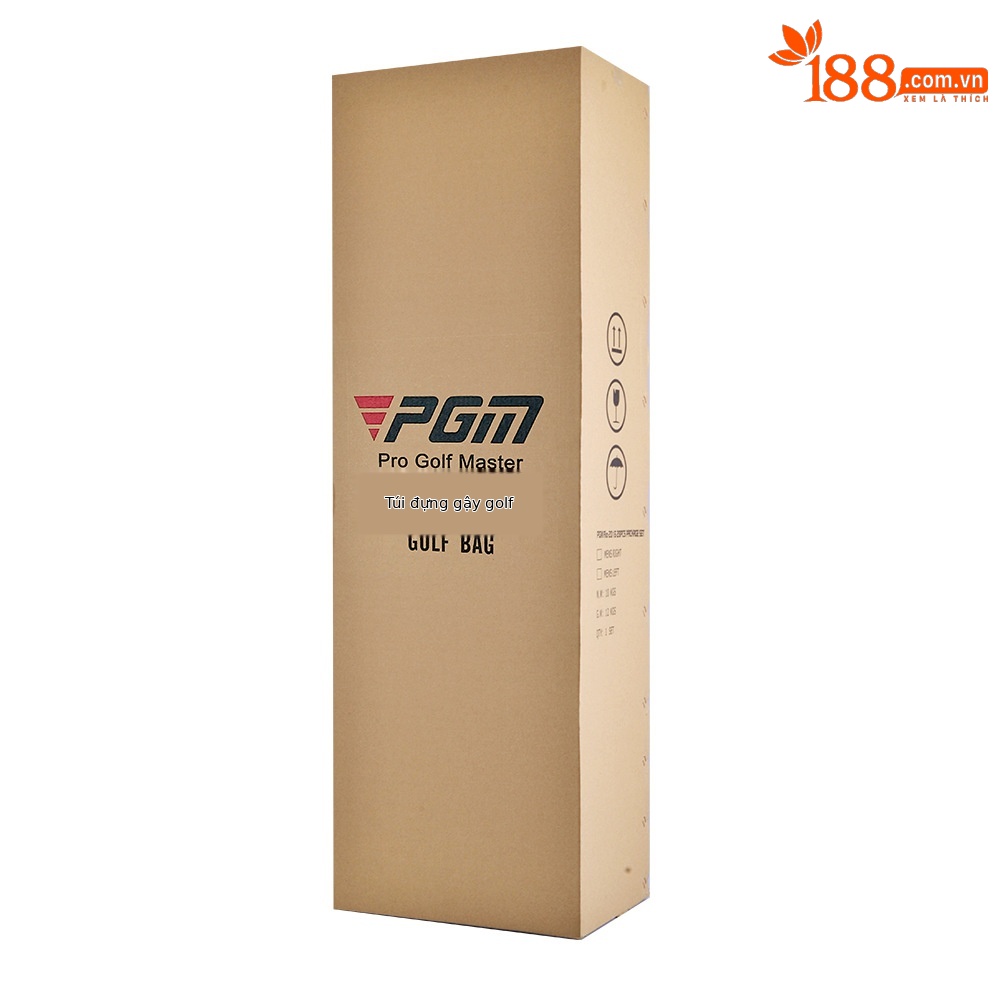 Túi golf PGM tiêu chuẩn bằng nylon cho nam, đựng gậy di động — QB005 nylon đen