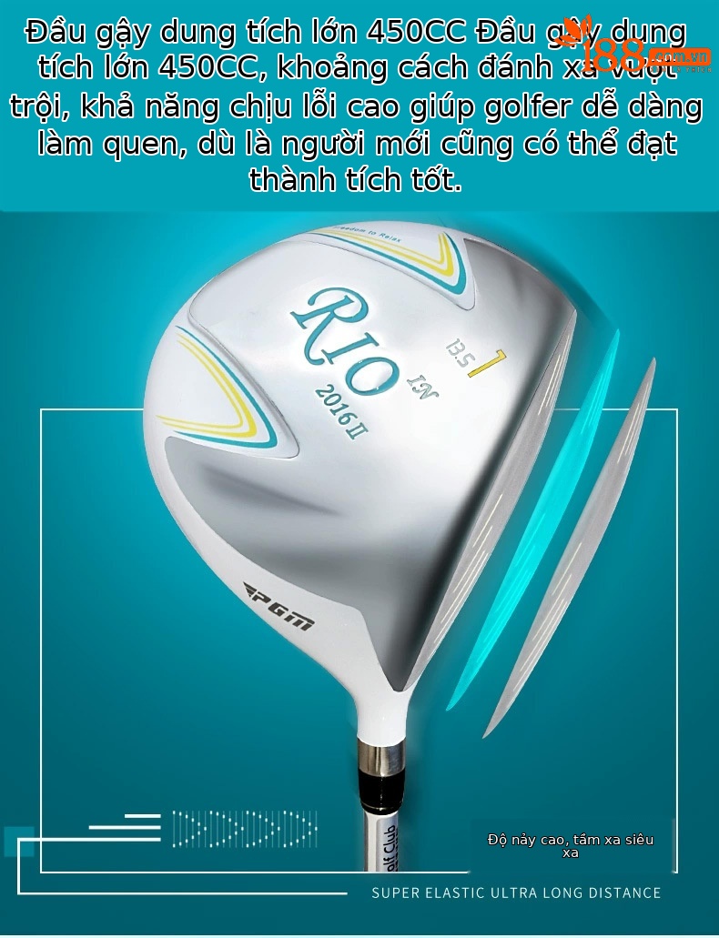 Gậy đánh golf driver PGM RIO thế hệ 2 cho nữ mới bắt đầu, dài 111.76 cm — Nữ số 1 gỗ, Nữ số 3 gỗ, Gỗ Nữ Số 5, Thanh Sắt Nữ chi tiết 2