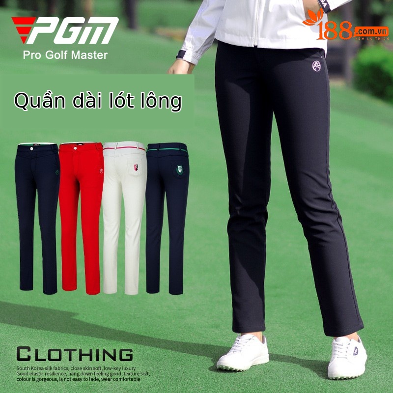 Quần golf nữ thu đông lót nhung co giãn cao — Kuz045 lót nhung-màu xanh, Kuz045 lót nhung-Đỏ, Kuz045 lót nhung-Đen, Kuz045 lót nhung-màu be