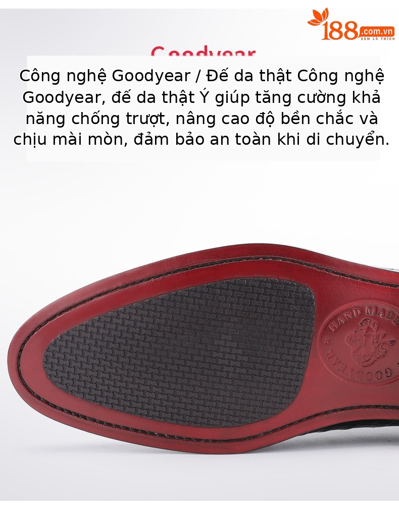 Giày da cá sấu nam công sở da thật mũi tròn — Màu đen chi tiết 4