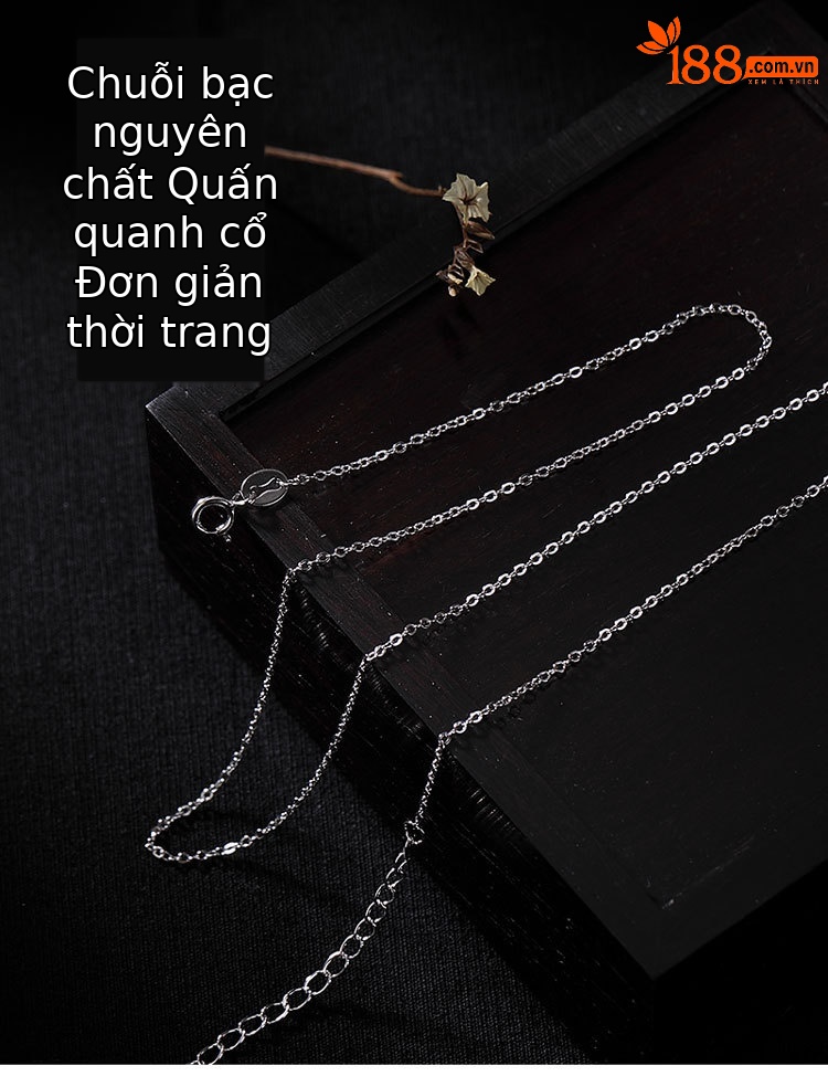 Dây chuyền bạc 925 hình chữ O đơn giản, phong cách Âu Mỹ, dây xương đòn unisex — 46CM chi tiết 1