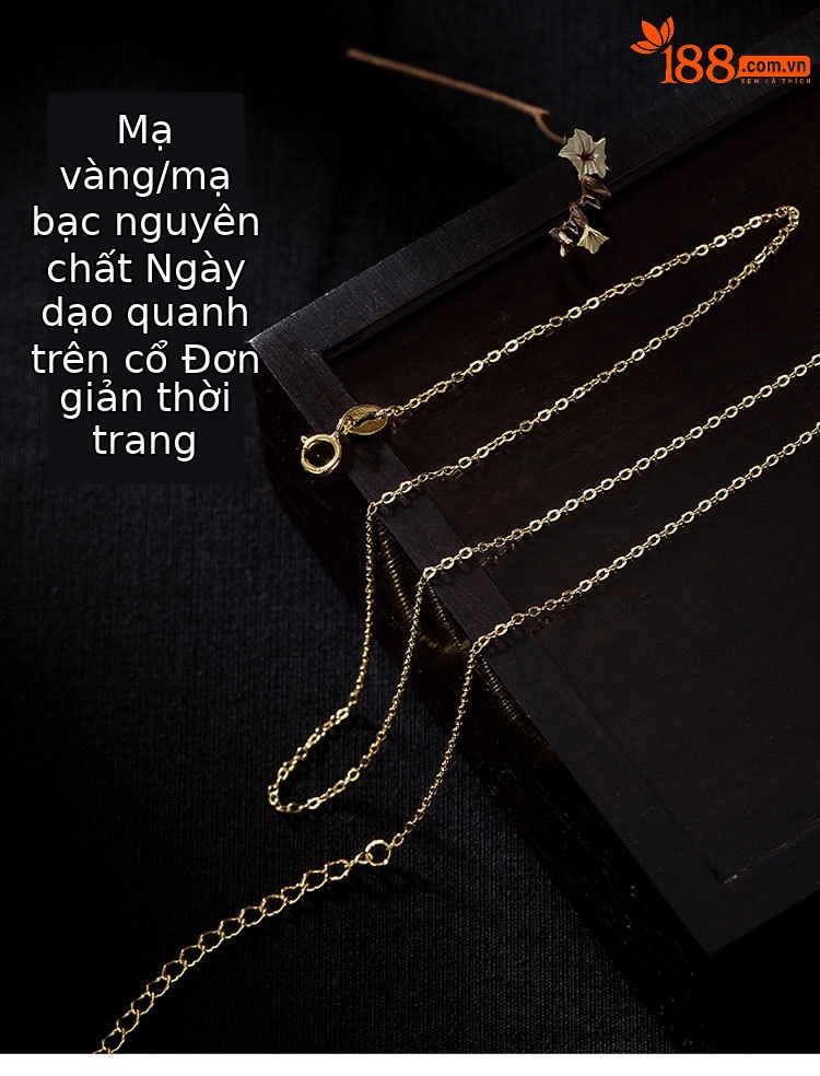 Dây chuyền xương đòn bạc 925 mạ vàng hình chữ O đơn giản cổ điển — 18 inch (45 cm) chi tiết 1