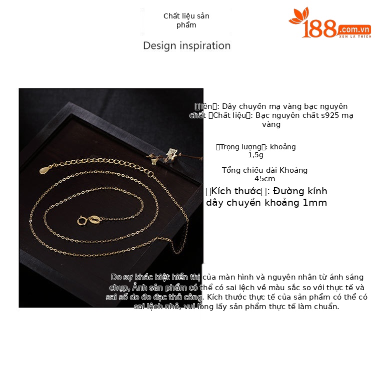Dây chuyền xương đòn bạc 925 mạ vàng hình chữ O đơn giản cổ điển — 18 inch (45 cm) chi tiết 2