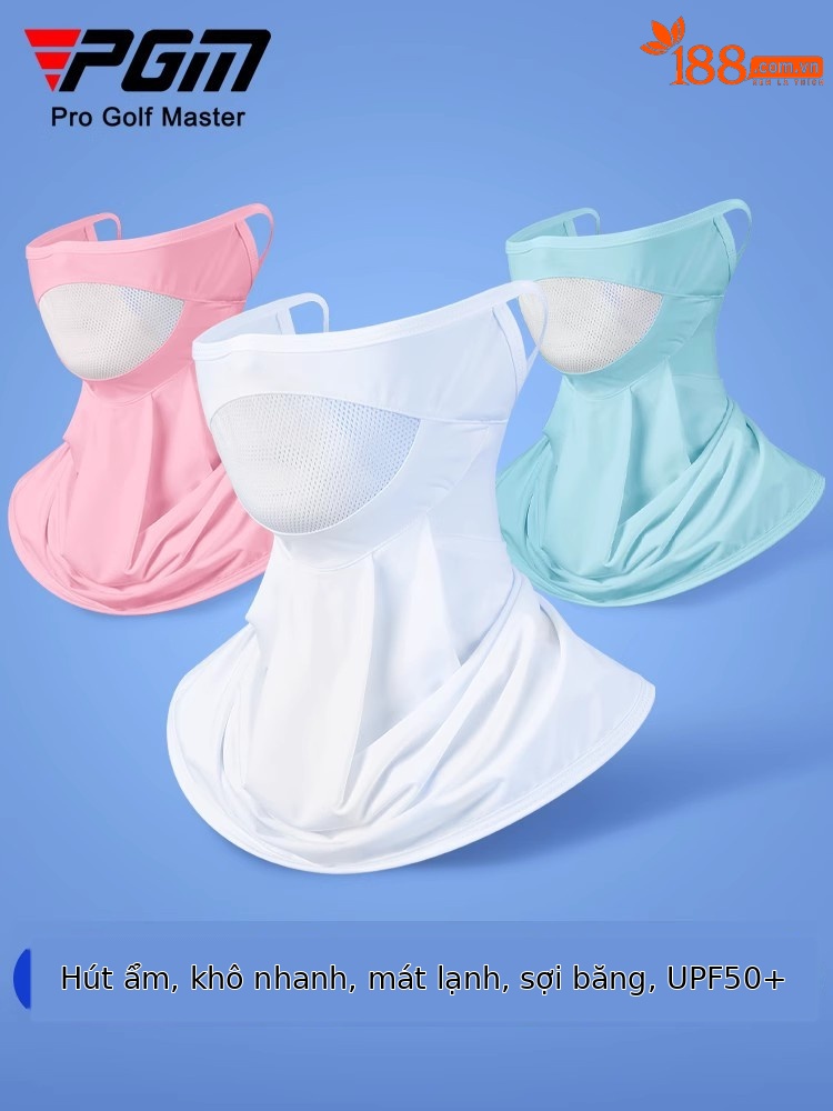 Mặt nạ chống nắng thể thao PGM bảo vệ cổ, chất liệu lụa băng thoáng khí — KOZ004 màu trắng, KOZ004 màu hồng, KOZ004 màu xanh lam