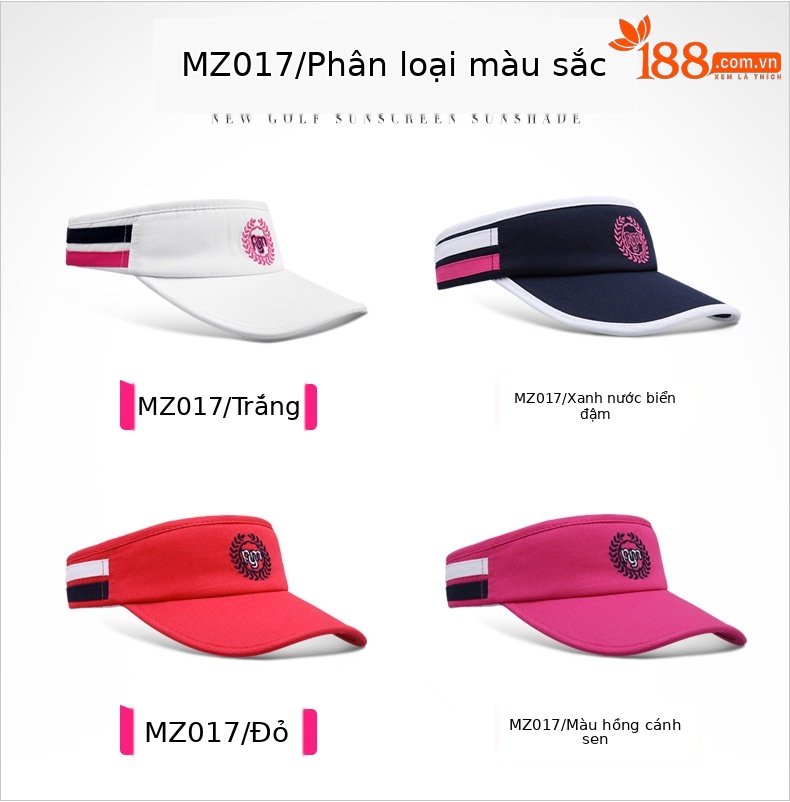 Mũ golf không đỉnh nữ PGM – Mũ che nắng thể thao thoáng khí — MZ017 màu trắng, MZ017 đỏ hoa hồng, MZ017 Màu Đỏ, MZ017 màu xanh hải quân chi tiết 3