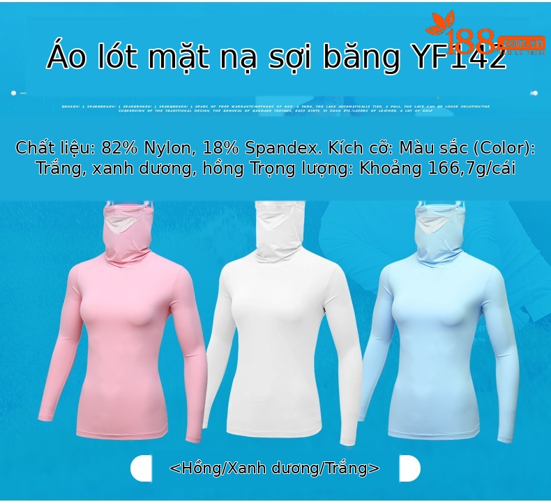 Áo chống nắng nữ dáng dài tay lỡ có mũ che mặt — YF142 màu trắng, YF142 màu hồng, YF142 màu xanh lam chi tiết 2