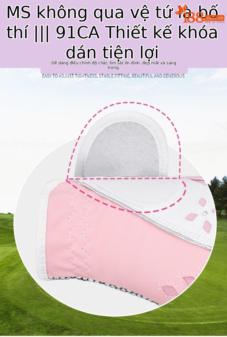 Găng tay golf nữ PGM da PU chống trượt một đôi — Màu xanh lam chi tiết 5