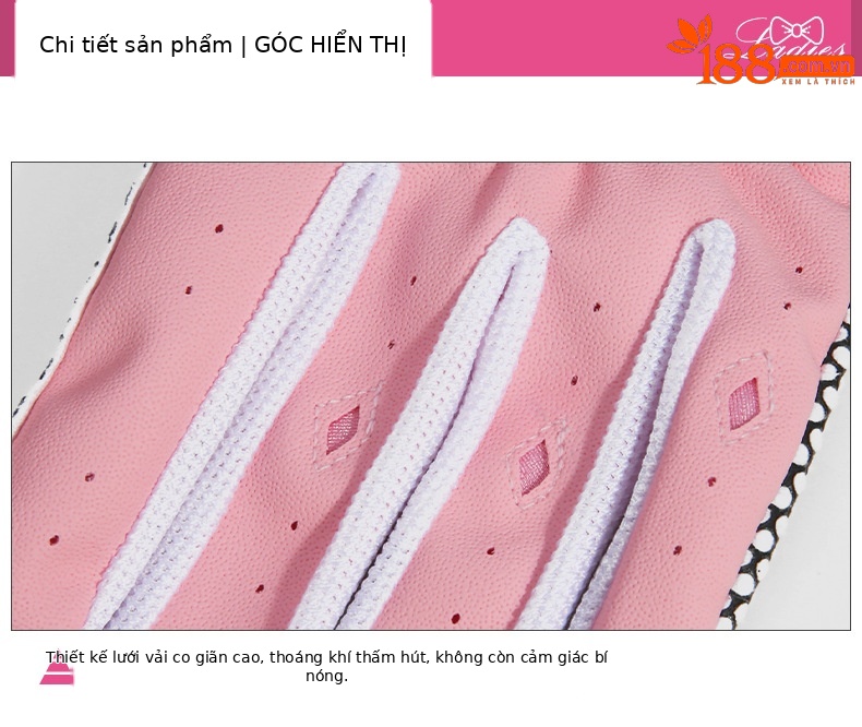 Găng tay golf nữ PGM da PU chống trượt một đôi — Màu xanh lam chi tiết 22