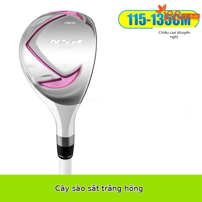 Màu hồng trắng # gỗ số 5 (115-135cm)